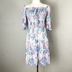 Faithfull the Brand Mini Dress Smocked Beldhi‎ Ondine Floral Print Size 10 / XL